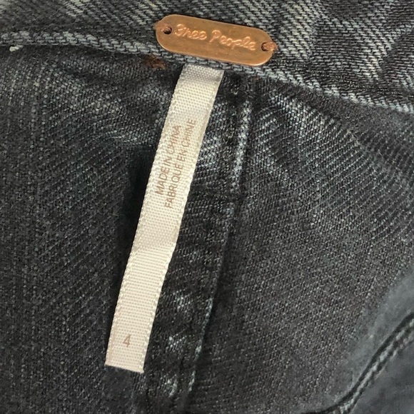 Free People Beat Of the Music Black Denim Mini Skirt 4 - Picture 4 of 4
